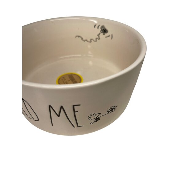 Peanuts X Rae Dunn Ceramic Dog Bowl "Feed Me" Design Dishwasher Safe New - Picture 2 of 4